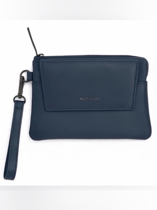 Matt & Nat Handbags - Matt & Nat Navy Vegan Leather Wristlet
